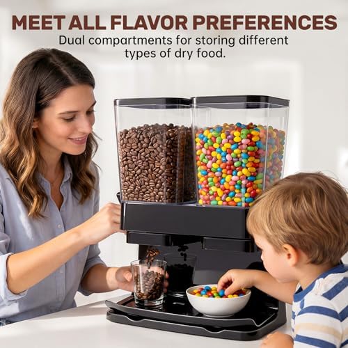 Cereal Dispenser Countertop 2 Pack, Double 3L Airtight