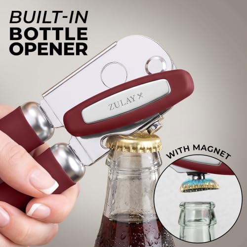 Zulay Kitchen Stainless Steel Swing Open Manual Can Opener Comfortable Grip