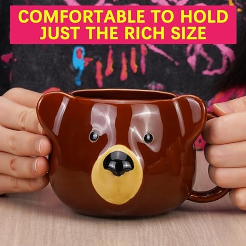 Bear Mug, Cute Ceramic Coffee Mug, 14 oz