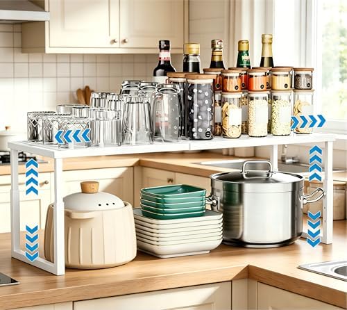 Cabinet Shelf, 1 Pack Stackable Shelf for Kitchen Storage