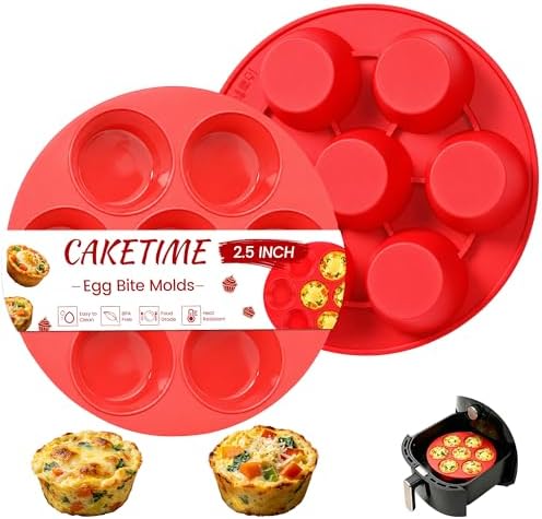 CAKETIME Silicone Muffin Pans for Air Fryer, Oven Baking Nonstick