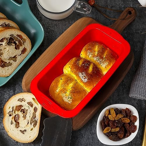 SOV Silicone Bread Loaf Pan, Non-Stick Loaf Pan and Easy Release, Ideal for Bread, Toast, Brownie, Homemade Cakes and Quiche Pie, BPA Free and Dishwasher Safe, Food Grade. (1, loaf pan)