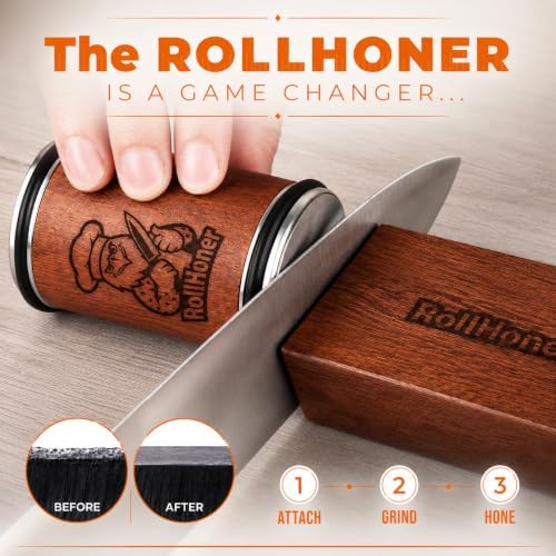 Rolling Knife Sharpener, 3-Disc Magnetic Knife Sharpening Kit