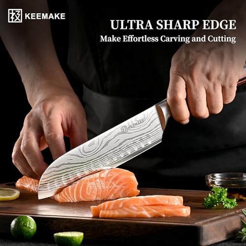 KEEMAKE 7 Pieces Kitchen Knife Set, Professional Ultra Sharp Chef Knife Set