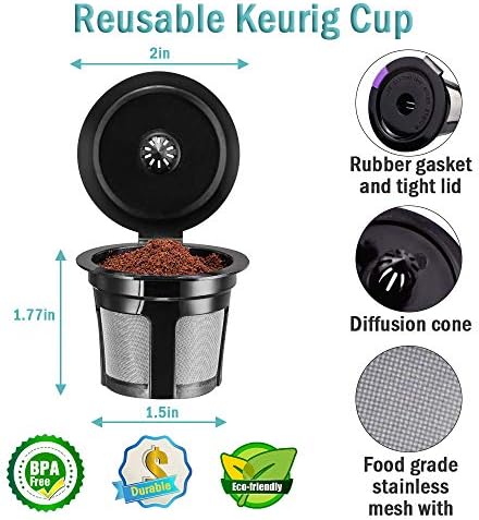 CAPMESSO 2 Reusable K Cups & 300 Unbleached Coffee Filters with Genius Lid