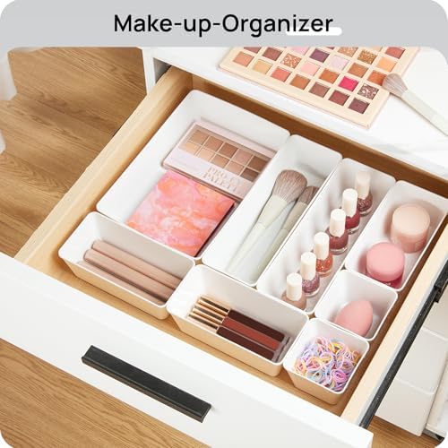 Vtopmart 25 Pack Plastic Drawer Organizers with Non-slip Rubber Pads