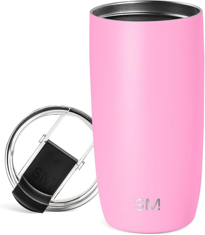 Simple Modern Voyager Tumbler with Flip Lid | Travel Coffee Mug | Insulated Stainless Steel Cold Brew Iced or Hot Coffee Cup | Gifts for Women Men Her Him | 16oz, Dragon Fruit