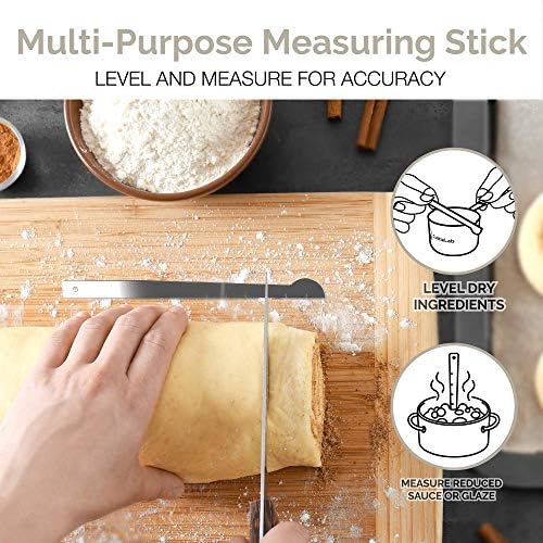 CuttleLab 22-Piece Stainless Steel Measuring Cups and Spoons Set, Tad Dash Pinch Smidgen Drop Mini Measuring Spoons, Measuring Stick Leveler, Measurement Conversion Chart Fridge Magnet, (Charcoal)