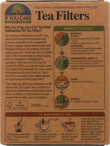 IF YOU CARE Fsc Certified Unbleached Tea Filters, 100 Count (Pack of 18)