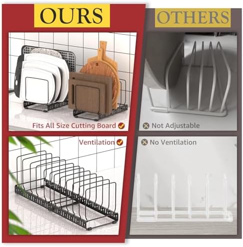 HzTinT Cutting Board and Baking Tray Cookie Sheet Organizer for Cabinet