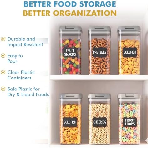 Shazo 6 PC 1.2L Airtight Food Storage Containers with Lids BPA Free Plastic