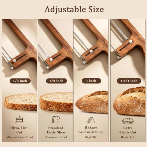 imarku 10 Inch Bread Slicer,Adjustable Thickness Homemade Bread Knife