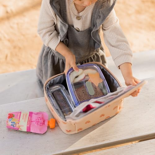 Tiny Twinkle Insulated Lunch Box for Girls and Boys | Durable and Reusable for School & Travel | Ages 3 and Up | Waterproof and Easy to Clean | PFAs and BPA Free（Boho Rainbow）
