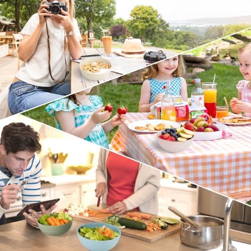 Quatish 4 PCS Cereal Bowls, Plastic Bowls, Small Snack Soup Kitchen Bowl