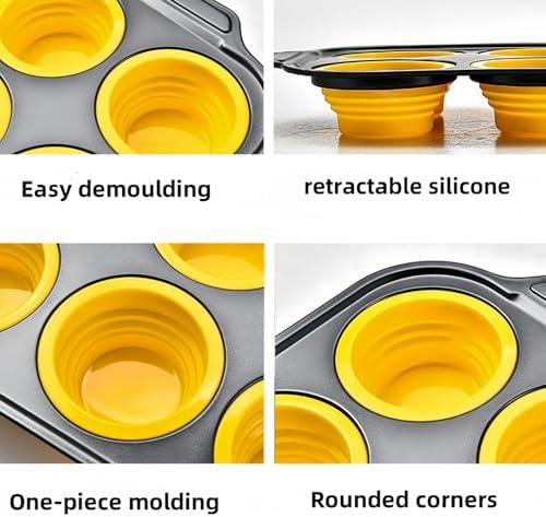 12 Cups Silicone Muffin Pans for Baking with Metal Frame, Egg Bite Molds, Cupcake Pans Regular Size, Muffin Tins Easy to Pop Nonstick Non Toxic Bakeware for Oven Dishwasher Safe
