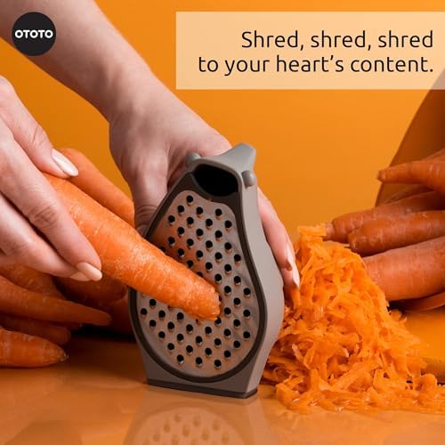 OTOTO Grater - Stainless Steel, BPA Free, Dishwasher Safe, Fun Kitchen Gadget, Vegetable Shredder, Cute Kitchen Gifts & Accessories (Barry The Bear Cheese Grater, Brown)