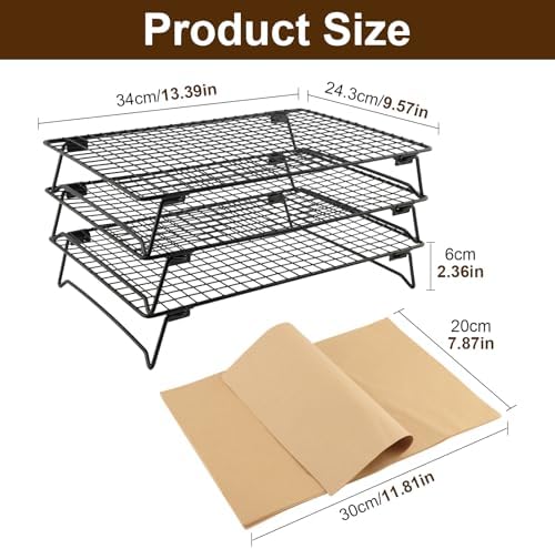 Cooling Racks for Cooking and Baking, 3-Tier Heavy-Duty Wire Cooling Rack