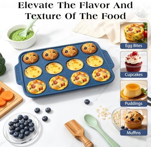 Silicone Muffin Pans for Baking with Metal Reinforced Frame
