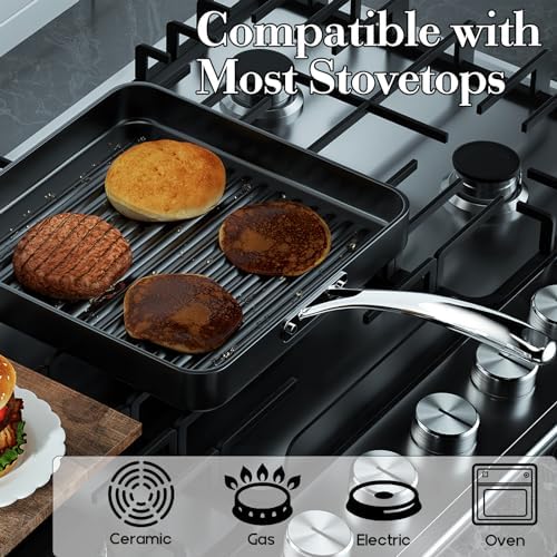 Cooks Standard Hard-Anodized Nonstick 11-inch Square Grill Pan