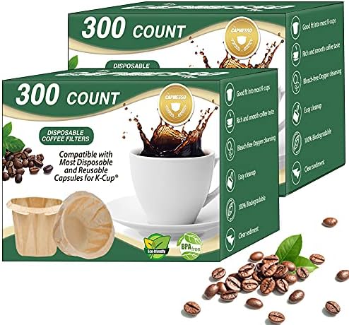 CAPMESSO 600 Disposable Coffee Filters for Keurig Reusable K Cup,Unbleached