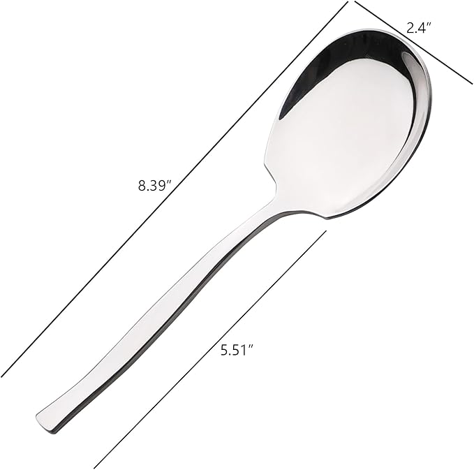 8 Pieces Stainless Steel Serving Spoons, Large Buffet Serving Spoon
