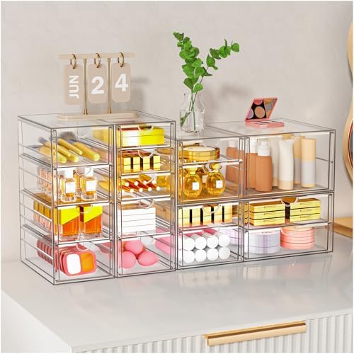Stackable Storage Drawers, Acrylic Organizers,7 Drawers