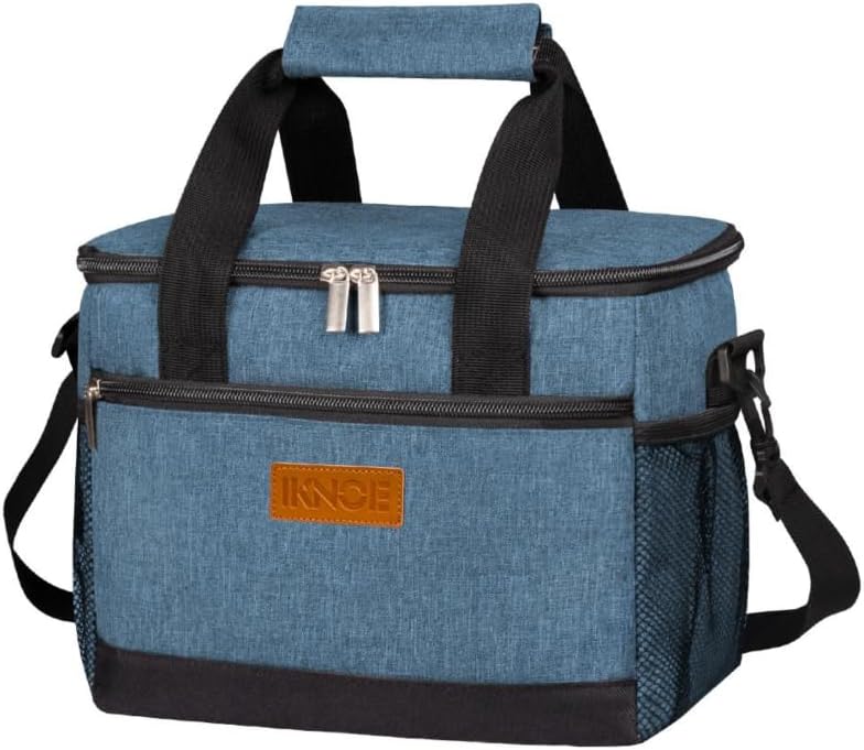 iknoe Insulated Lunch Bag, Foldable 8.5L Cooler Bag for Men & Women, Lunch Box