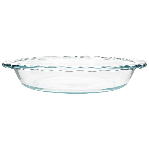 Pyrex C-209 Clear Fluted Rim Glass Pie Plate 9.5 in x 1.6 in (24 cm) - Made in USA