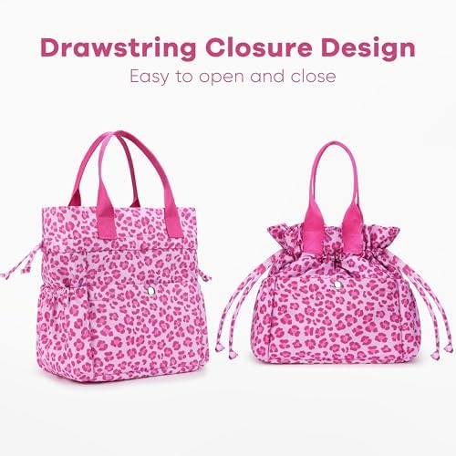 Yarnic Lunch Bag Women Insulated Lunch Bags,Cute Cheetah Reusable Lunch Box