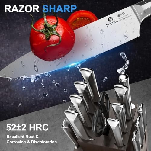 imarku 16-Pieces Knife Set, High-Carbon Stainles Steel Kitchen Knife Set