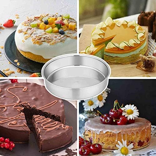 TeamFar 8 Inch Cake Pan Set of 2, Round Layer Cake Baking Pans Tins