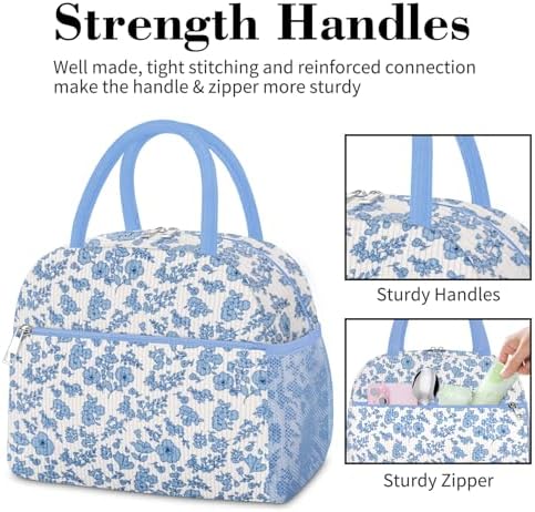 Coobiiya Lunch Bag Lunch Box for Women Men, Reusable Cute Corduroy Lunchbag - Leakproof, Insulated LunchBox Tote with Large Capacity