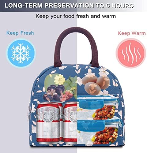 BALORAY Lunch Bag for Women Men Adult Lunch Box (Morning Glory), M