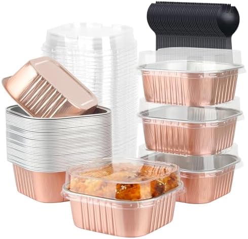LNYZQUS 10oz Mini Cake Pans with Lids, Small Cinnamon Roll Containers