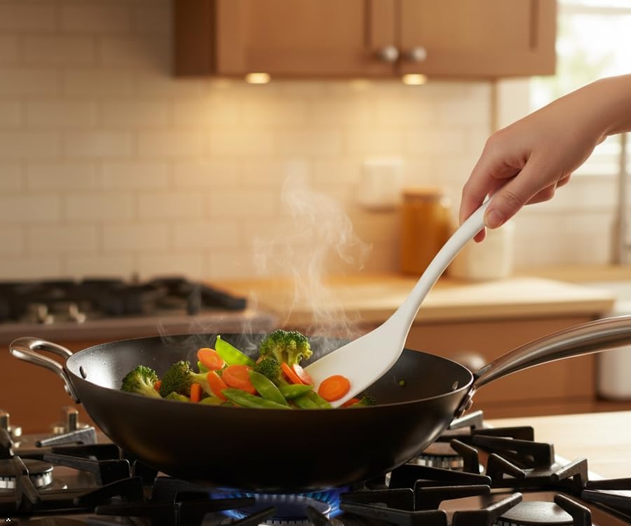 Reston Lloyd Spatula, Turner for Non-stick pans, Heat Resistant, Flipper, BPA Free Melamine Utensil with Ergonomic Handle by 11 inch, White