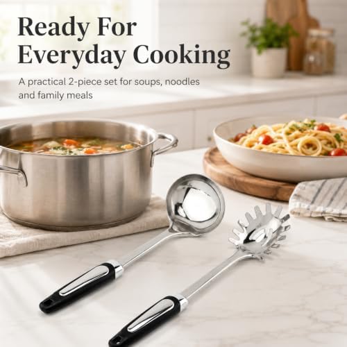 Stainless Steel Ladle & Spaghetti Spoon Set