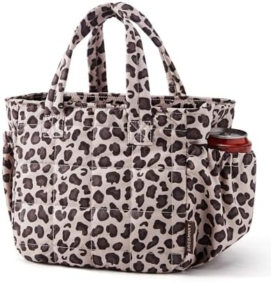 BAGSMART Leopard Print Small Lunch Bag for Women, Insulated & Lightweight