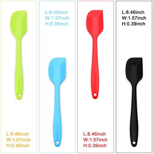 4-Piece Silicone Spatula Set with Stainless Steel Core, Small, Multicolor