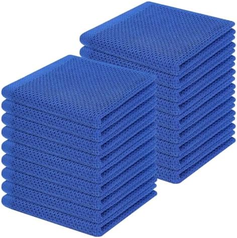 Homaxy 100% Cotton Waffle Weave Kitchen Dish Cloths 18-Pack, Blueberry