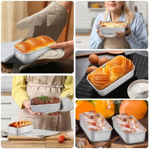 LIANYU 6.3 x 3.5 In Stainless Steel Mini Loaf Pans for Baking Bread, 20 PCS