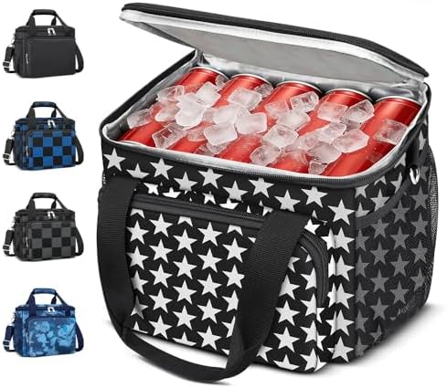 Coobiiya Insulated Lunch Box for Men & Women, Leakproof Lunch Bag Cooler Bag with 4 Pockets,Heavy Duty Lunch Bags Men Cooler Bags for Camping, Travel, Work Kayaking & Beach