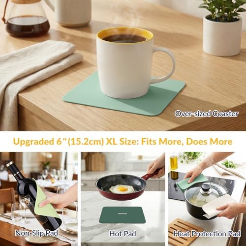NiHome Silicone Jar Opener Gripper Pads,6 in for Seniors,Green Gradient,4PC