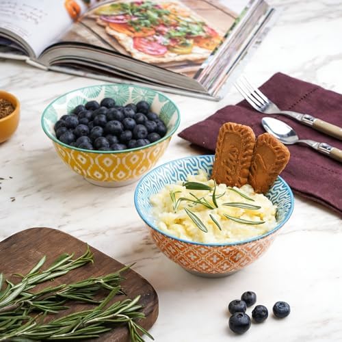 Selamica Porcelain Ice Cream Bowls Set of 6, Small Bowls, Assorted Colors