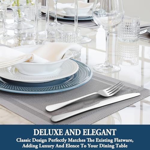 12 Piece Dinner Forks Set, Food-Grade Stainless Steel Silverware Forks, Cutlery Fork, Metal Fork for Home, Kitchen or Restaurant, Mirror Polished, Dishwasher Safe - 8 Inch