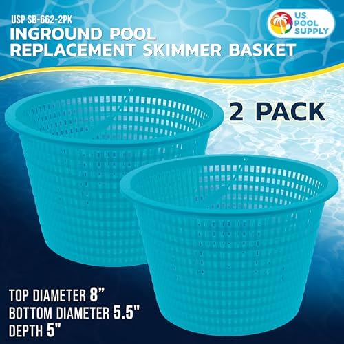 U.S. Pool Supply Swimming Pool Blue Plastic Skimmer Replacement Basket 2 Pk