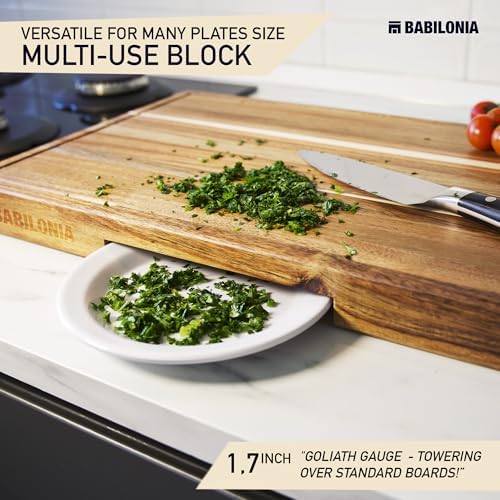 Acacia Wood Cutting Board for Kitchen, Thick Non Toxic Butcher Block