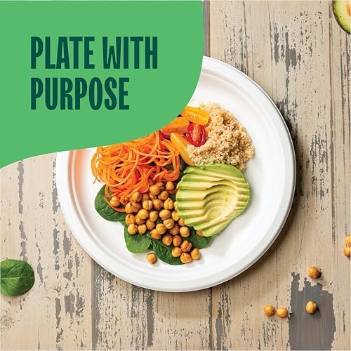 100% Compostable Disposable Paper Plates [125-Pack] - (PFAS-Free) - [10 Inch] Heavy Duty, Eco-Friendly, Biodegradable Bagasse Dinner Plates - Natural Brown 10" Plate by Stack Man (BPI Certified)