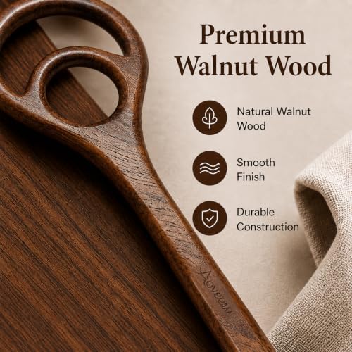 2 Pack Walnut Wooden Danish Dough Whisk for Sourdough Bread Baking