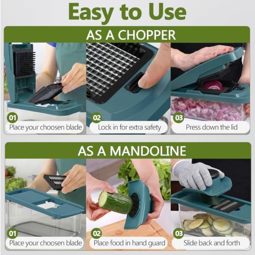 Multifunctional Vegetable Chopper & Mandoline Slicer with Spiralizer