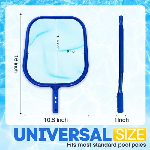 Pool Skimmer Net, Professional Swimming Pool Leaf Skimmer with Heavy Duty Frame, Fine Nylon Flat Mesh for Fast Debris Cleaning, for Above Ground & In-Ground Pools,16×10.8in (No Pole)